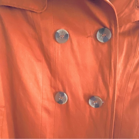 Forever 21 Women's Orange Fall Button Up Light Jacket Coat with Hood Size 4 - Picture 3 of 8